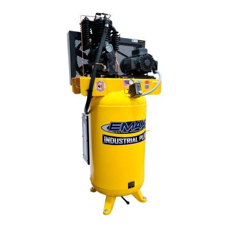 Emax Compressor EMAX ESP05V080I3, 5HP, Two-Stage Compressor, 80 Gallon, Vert., 175 PSI, 19 CFM, 3-Phase 208-230/460V ESP05V080I3